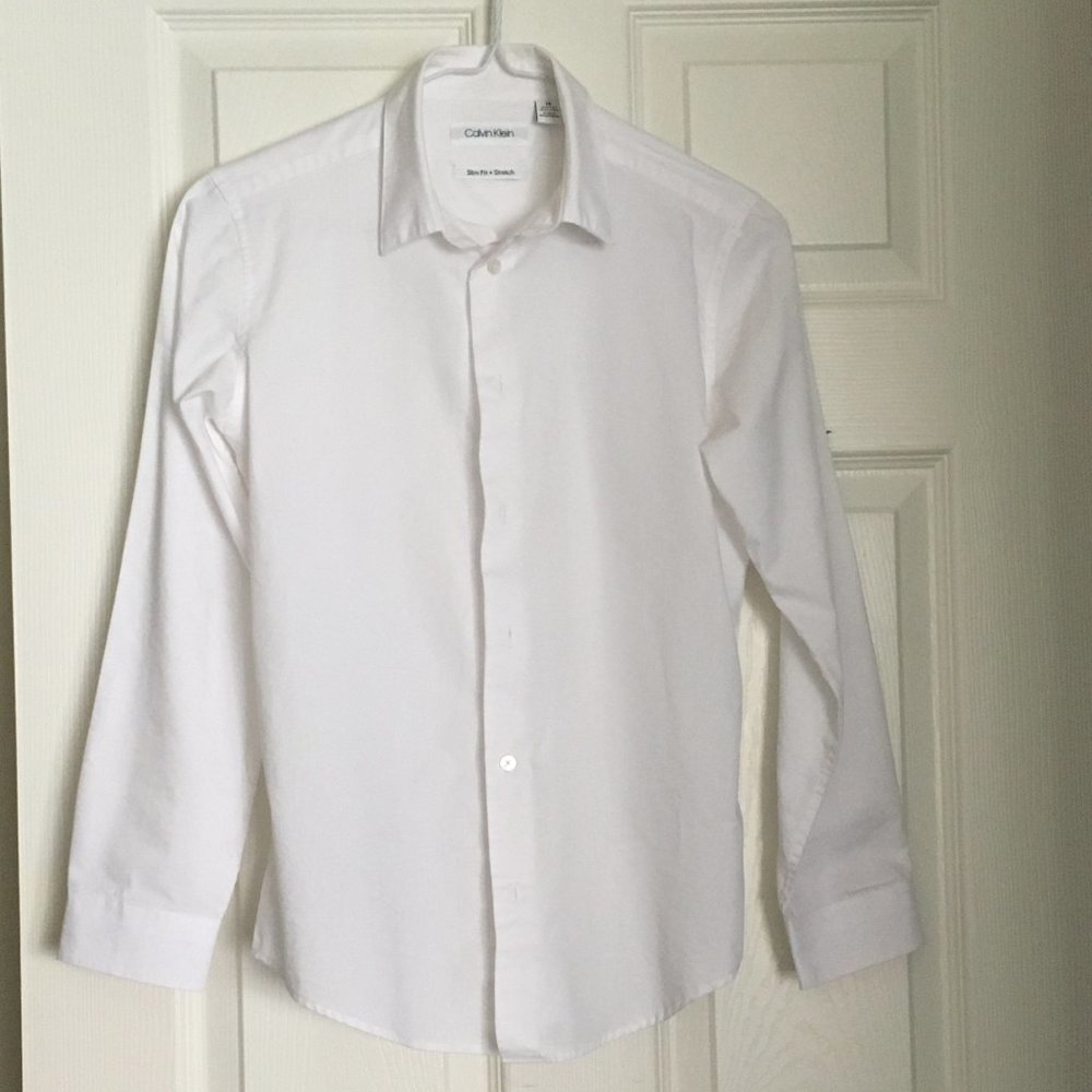 Calvin Klein Boys Slim Fit Dress Shirt
